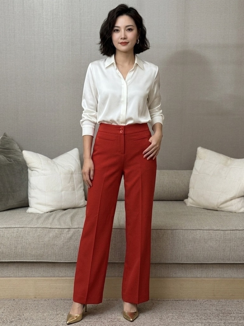 leifsdottir Wide-Leg Pants in Red